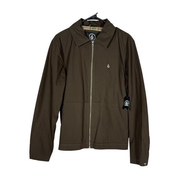 NWT Volcom Jacket Men's Oak Brown Size Small work jacket Skater Drive garage - Picture 1 of 5